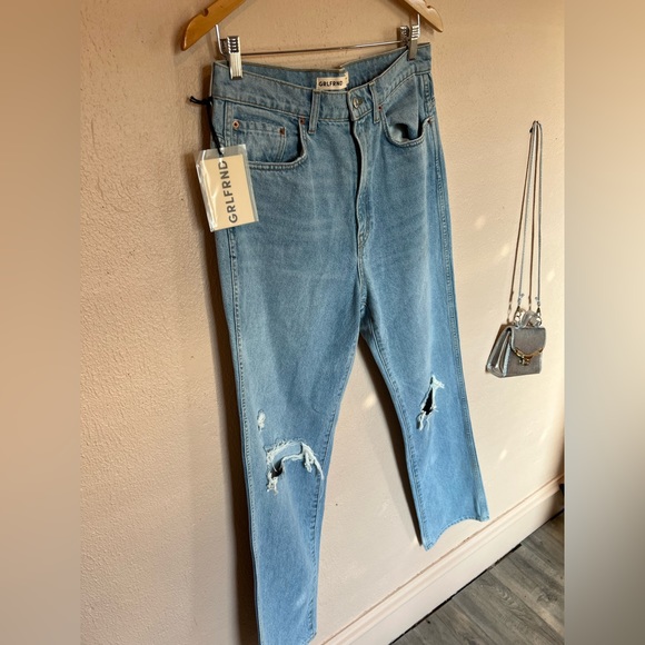 NWT GRLFRND Sara Super High Rise Slim Straight in Red Rock - Picture 3 of 7